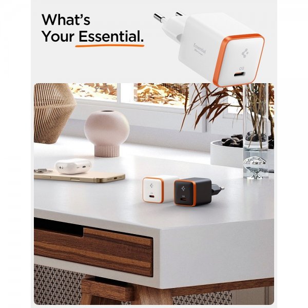 Spigen Essential Laddare 30W USB-C Vit