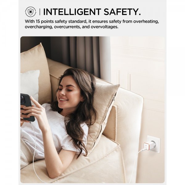 Spigen Essential Laddare 30W USB-C Vit
