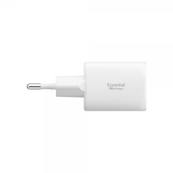 Spigen Essential Laddare 35W 1xUSB-C 1xUSB-A Vit