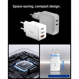 Spigen Essential Laddare 47W 2xUSB-C 1xUSB-A Vit