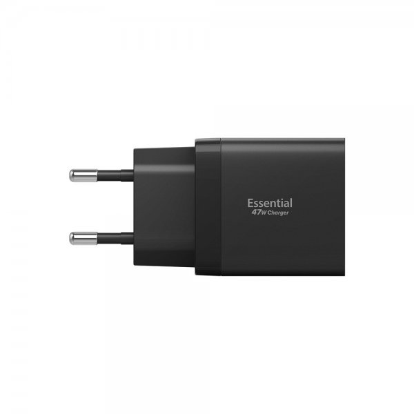 Spigen Essential Laddare 47W 2xUSB-C Svart