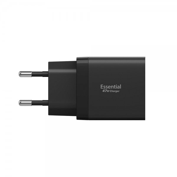 Spigen Essential Laddare 47W 2xUSB-C Svart