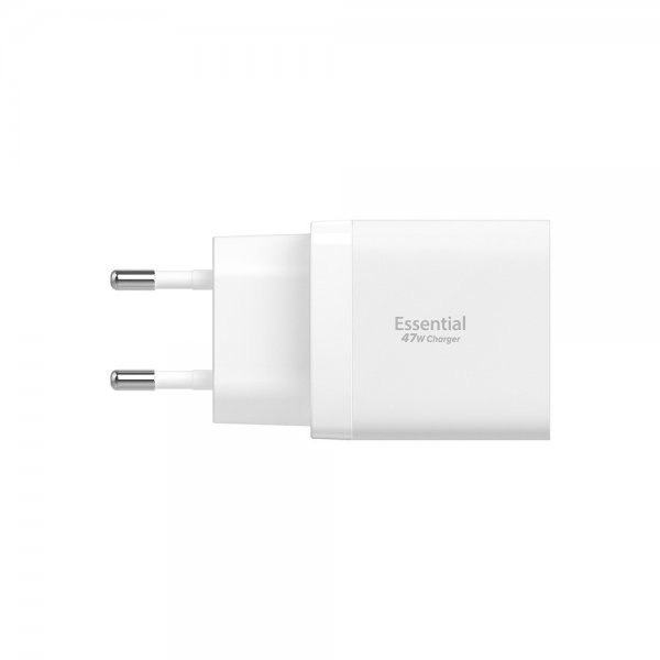 Spigen Essential Laddare 47W 2xUSB-C Vit