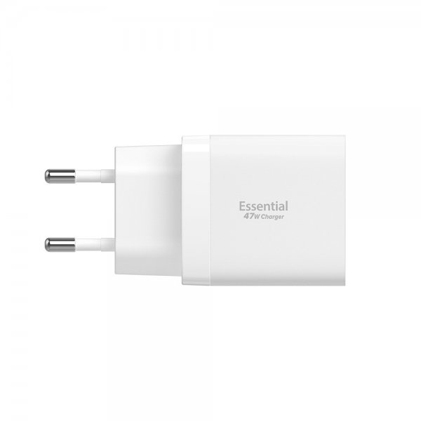 Spigen Essential Laddare 47W 2xUSB-C Vit