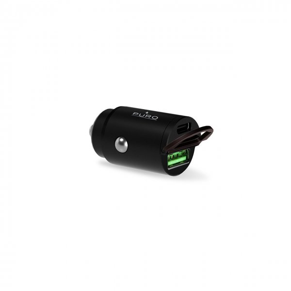 Puro Billaddare Bullet 30W USB-C/USB-A Svart