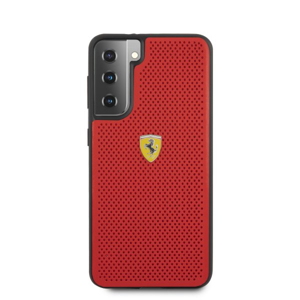 Ferrari Samsung Galaxy S21 Skal Logo Perforerad Röd