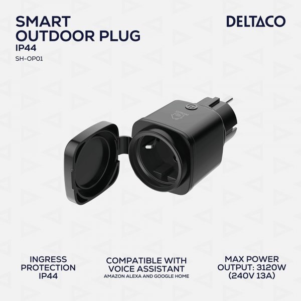Deltaco Smart Home Fjärrströmbrytare för utomhusbruk WiFi IP44