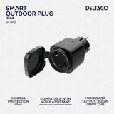 Deltaco Smart Home Fjärrströmbrytare för utomhusbruk WiFi IP44