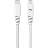 Xqisit Flätad Laddkabel USB-C till USB-C 3.1 2m Vit