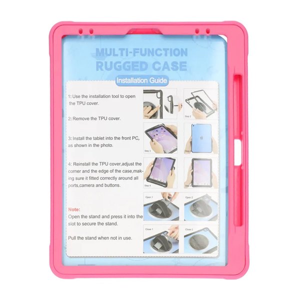 iPad Pro 12.9 (gen 3/4/5/6) Skal med Stativ Röd