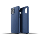 Mujjo iPhone 13 Mini Skal Full Leather Case Monaco Blue