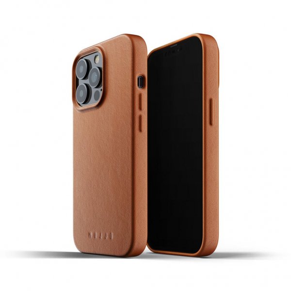 Mujjo iPhone 13 Pro Skal Full Leather Case Tan