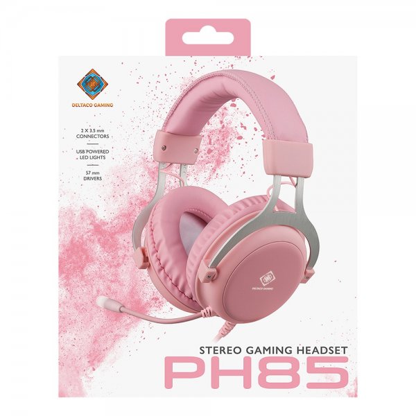 Deltaco Gaming PH85 Stereo Gamingheadset Rosa