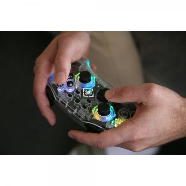 Deltaco Gaming Trådlös Kontroll för Nintendo Switch Transparent RGB