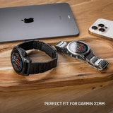 Fixed Garmin QuickFit 22mm Armband Titanium Strap Grå