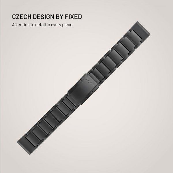 Fixed Garmin QuickFit 22mm Armband Titanium Strap Svart