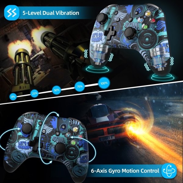 EasySMX Bayard 9124 Switch/Android/PC Programmable Wireless Gamepad Graffiti