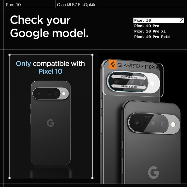 Spigen Google Pixel 10 Kameraskydd Glas.tR EZ Fit Optik 2-pack