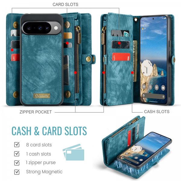 CaseMe Google Pixel 10/Pixel 10 Pro Fodral 008 Series Löstagbart Skal Blå