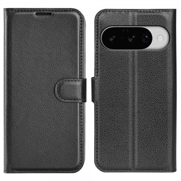 Google Pixel 10/Pixel 10 Pro Fodral Litchi Svart