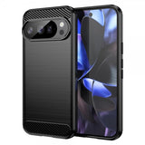 Google Pixel 10/Pixel 10 Pro Skal Borstad Kolfibertextur Svart