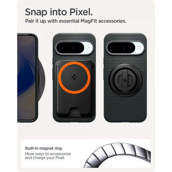 Spigen Google Pixel 10/Pixel 10 Pro Skal Liquid Air MagFit Abyss Green