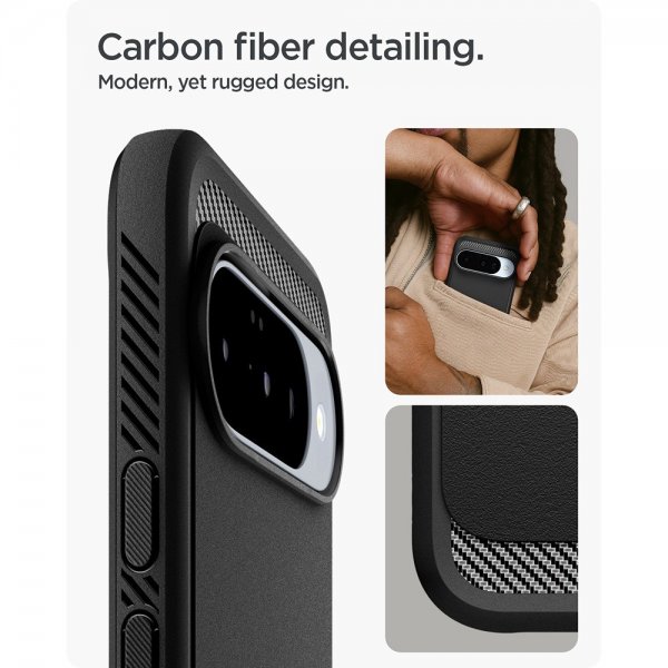 Spigen Google Pixel 10/Pixel 10 Pro Skal Rugged Armor MagFit Matte Black