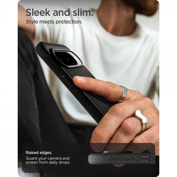 Spigen Google Pixel 10/Pixel 10 Pro Skal Rugged Armor MagFit Matte Black