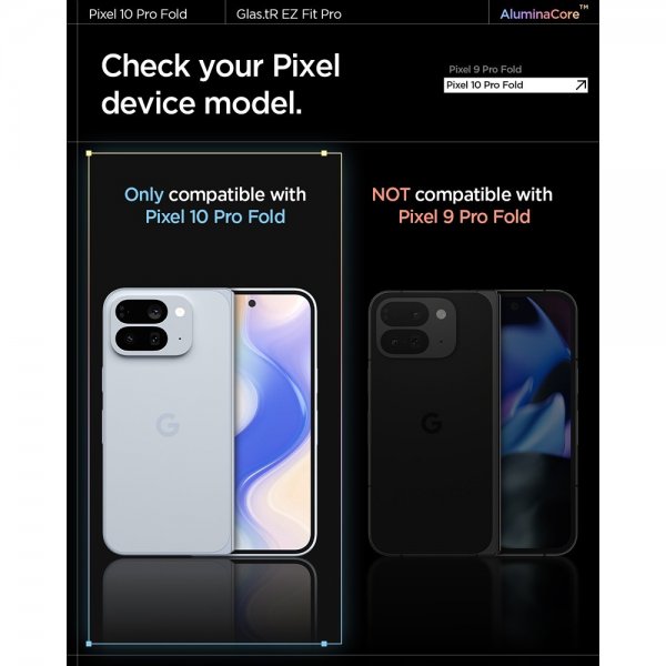 Spigen Google Pixel 10 Pro Fold Skärmskydd GLAS.tR EZ Fit Optik Pro 2-pack