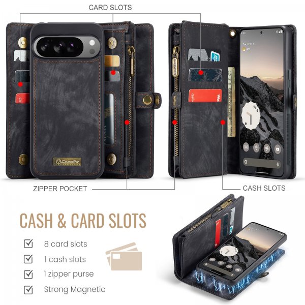 CaseMe Google Pixel 10 Pro XL Fodral 008 Series Löstagbart Skal Svart