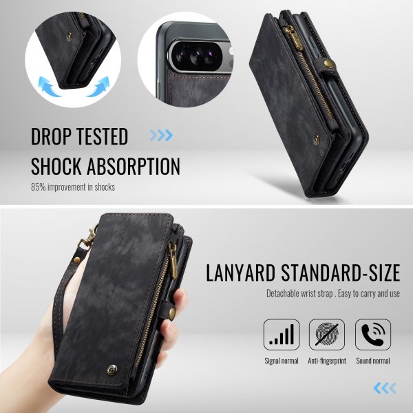 CaseMe Google Pixel 10 Pro XL Fodral 008 Series Löstagbart Skal Svart