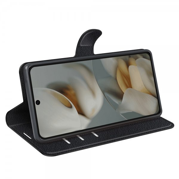 Google Pixel 10 Pro XL Fodral Litchi Svart