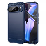 Google Pixel 10 Pro XL Skal Borstad Kolfibertextur Blå