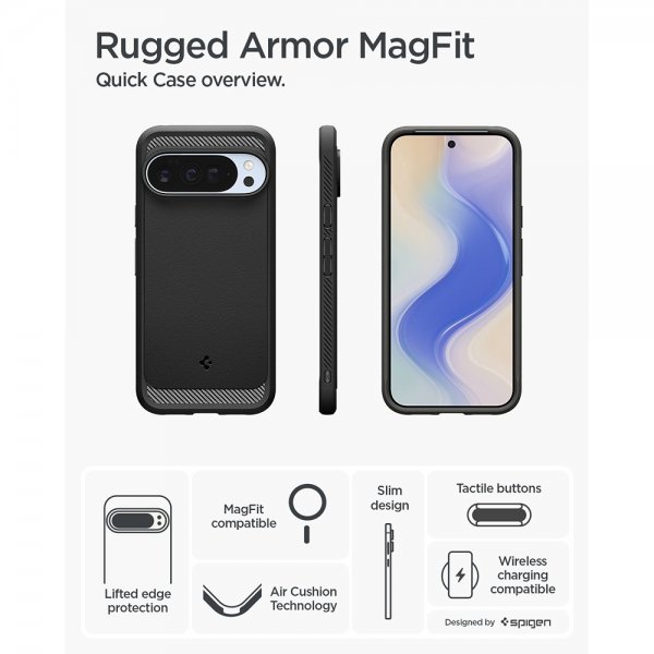Spigen Google Pixel 10 Pro XL Skal Rugged Armor MagFit Matte Black