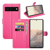 Google Pixel 6 Fodral Litchi Magenta