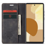 CaseMe Google Pixel 6 Pro Fodral Retro Flip Svart
