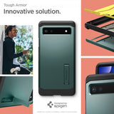 Spigen Google Pixel 6a Skal Tough Armor Midnight Green