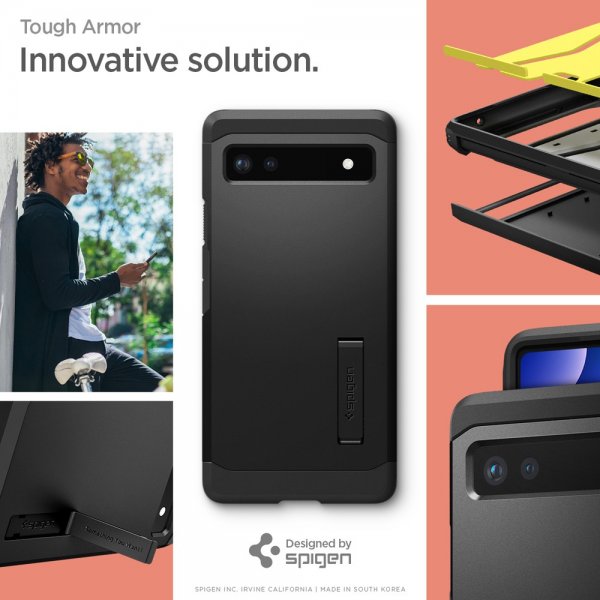 Spigen Google Pixel 6a Skal Tough Armor Svart