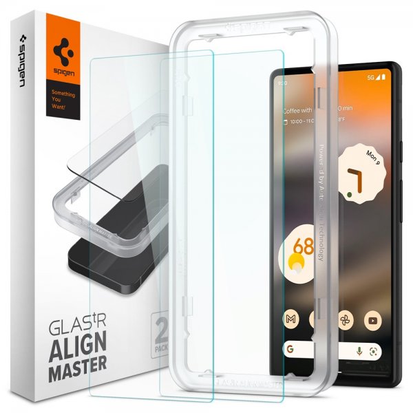 Spigen Google Pixel 6a Skärmskydd GLAS.tR ALIGNmaster 2-pack