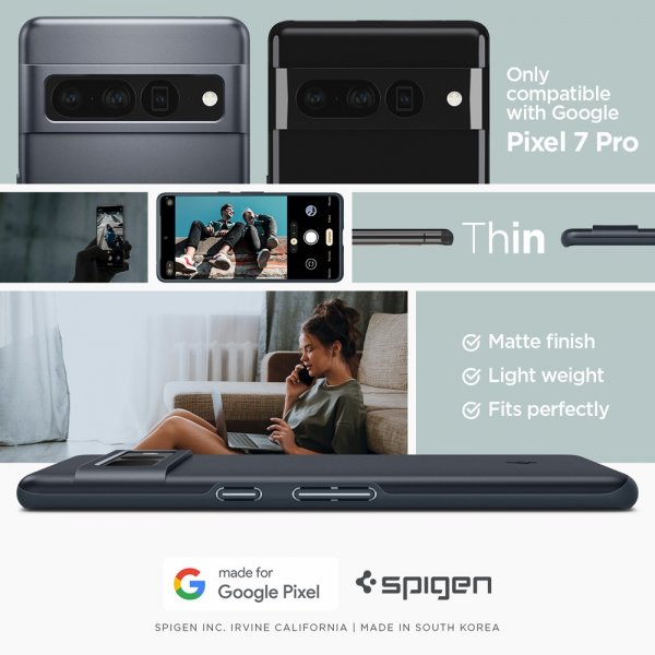 Spigen Google Pixel 7 Pro Skal Thin Fit Metal Slate