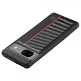 Lc.Imeeke Google Pixel 7 Skal Kolfibertextur Röd Stripe Svart