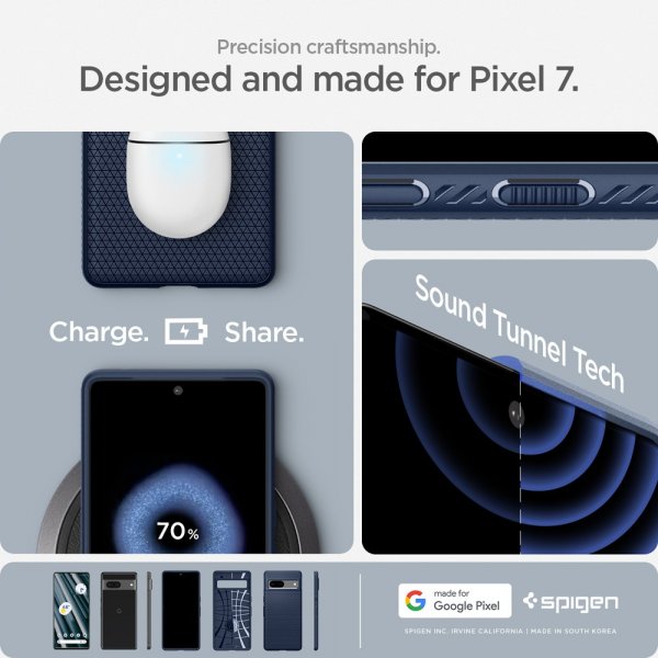 Spigen Google Pixel 7 Skal Liquid Air Navy Blue