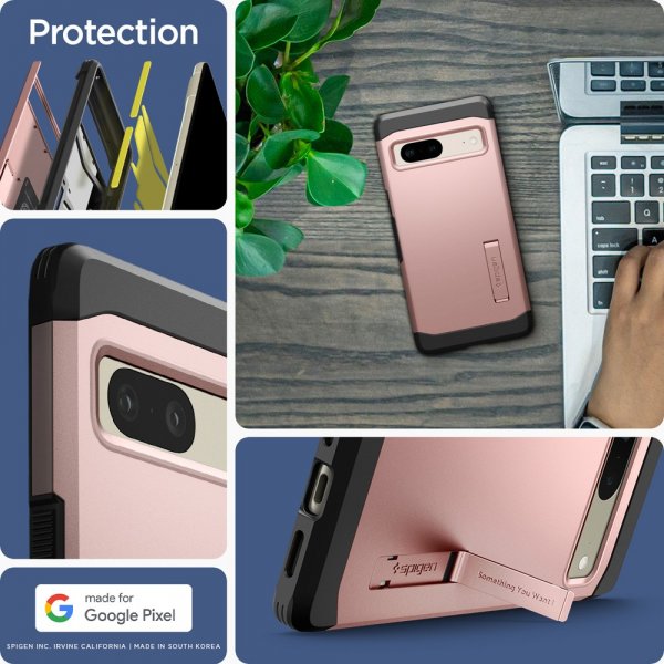 Spigen Google Pixel 7 Skal Tough Armor Roseguld