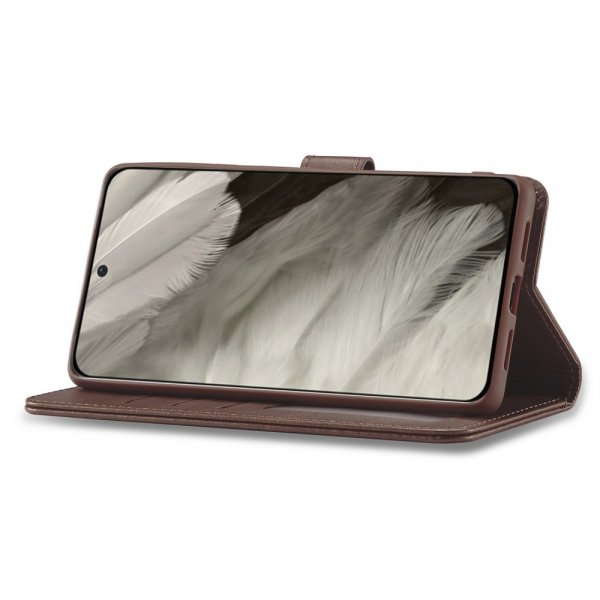 Lc.Imeeke Google Pixel 8 Fodral med Kortfack Stativfunktion Mörkbrun