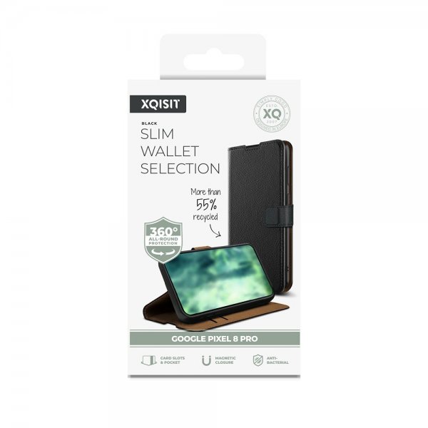 Xqisit Google Pixel 8 Pro Fodral Slim Wallet Selection Svart