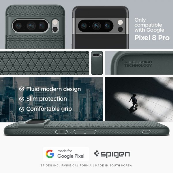 Spigen Google Pixel 8 Pro Skal Liquid Air Abyss Green