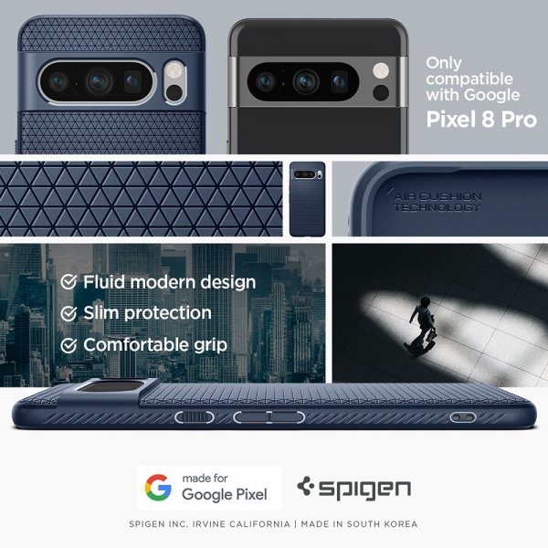 Spigen Google Pixel 8 Pro Skal Liquid Air Navy Blue