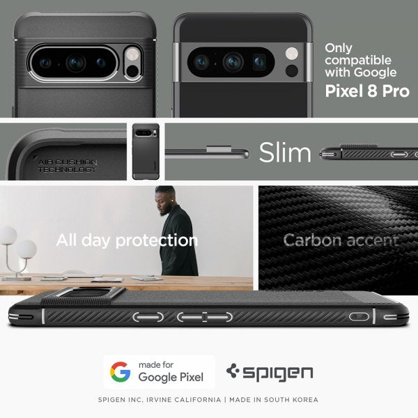 Spigen Google Pixel 8 Pro Skal Rugged Armor Matte Black