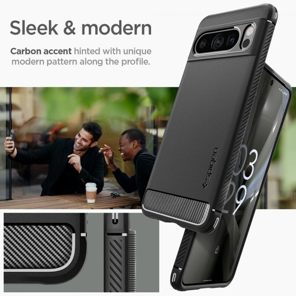 Spigen Google Pixel 8 Pro Skal Rugged Armor Matte Black