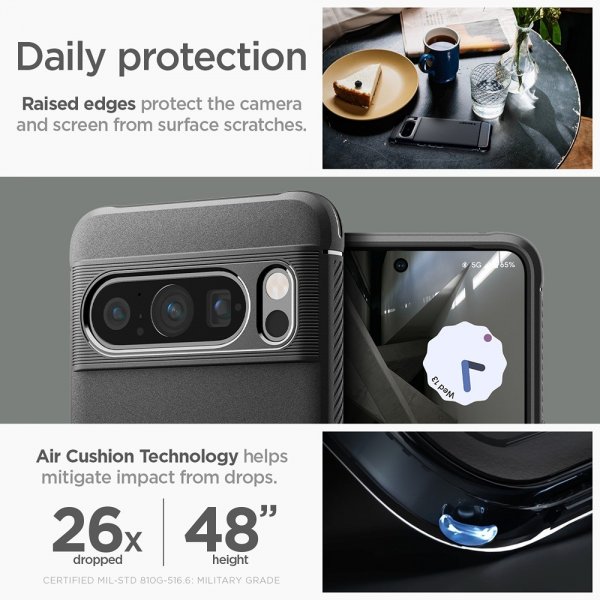 Spigen Google Pixel 8 Pro Skal Rugged Armor Matte Black